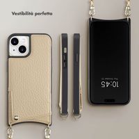Selencia Cover per telefono Nova con cordino e portacarte Apple iPhone 15 - Beige