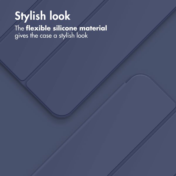 Accezz Cover a libro in silicone Smart Apple iPad 11 (2025) 11 pollici A16 / iPad 10 (2022) 10.9 pollici - Blu scuro