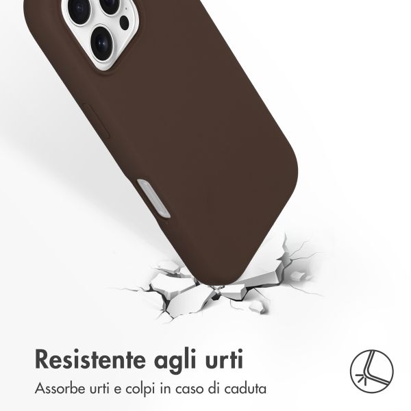 Accezz Cover in silicone liquido con MagSafe Apple iPhone 16 Pro - New Tea Brown