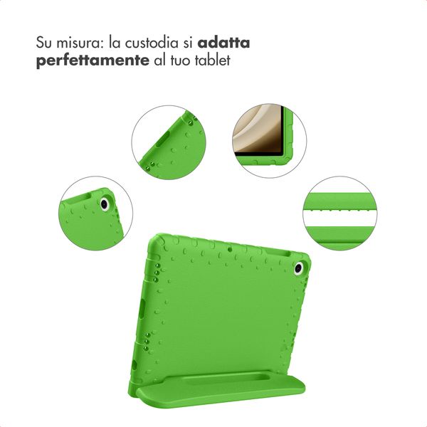 imoshion Cover Posteriore Kidsproof con Maniglia Samsung Galaxy Tab A11 Plus / A9 Plus - Verde