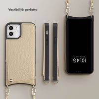 Selencia Cover per telefono Nova con cordino e portacarte Apple iPhone 12 (Pro) - Beige