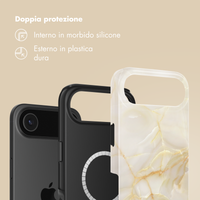 Selencia Cover posteriore Vivid con MagSafe Apple iPhone Air - Golden Beige Marble