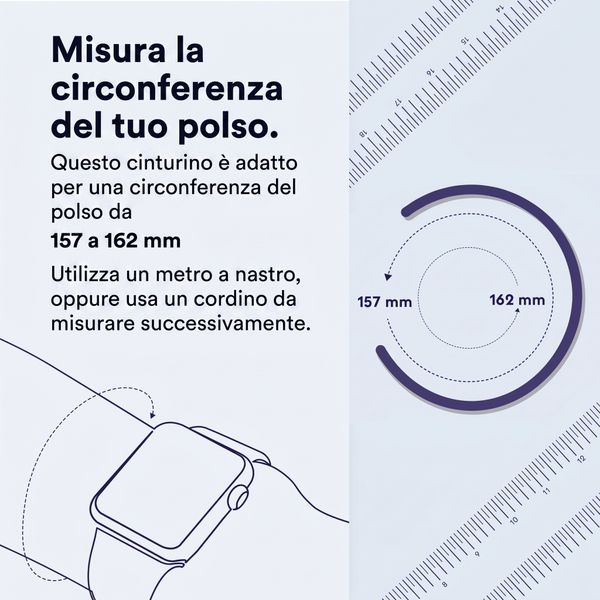 Apple Cinturino Solo intrecciato Apple Watch | 38/40/41/42 mm - Taglia 5 - Light Blue