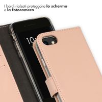 Selencia Cover a libro in vera pelle Apple iPhone SE (2022 / 2020) / 8 / 7 / 6(s) - Dusty Pink
