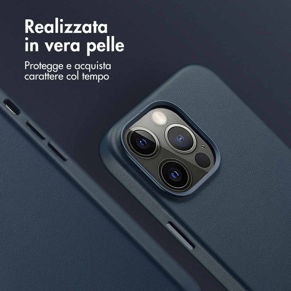 Accezz Cover in Pelle con MagSafe Apple iPhone 14 Pro Max - Nightfall Blue