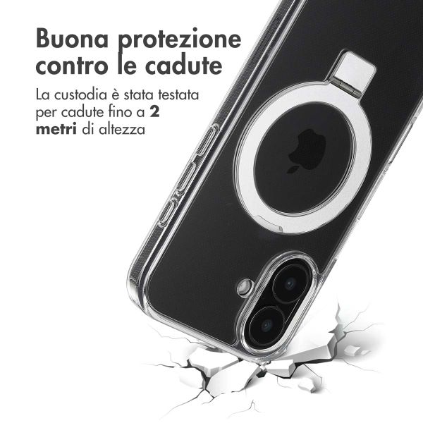 Accezz Cover con anello e supporto con MagSafe Apple iPhone 16 - Trasparente