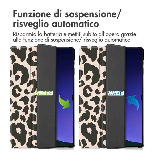 imoshion Cover Trifold Design Samsung Galaxy Tab S10 Ultra / Tab S9 Ultra - Leopard