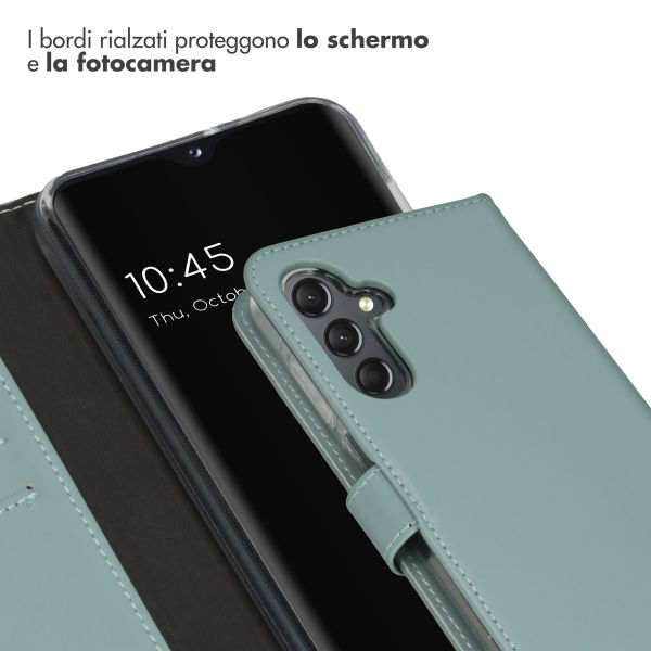 Selencia Cover a libro in vera pelle Samsung Galaxy A25 (5G) - Air Blue