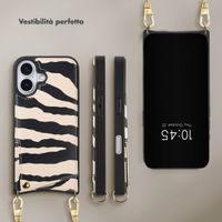 Selencia Cover per telefono Nova con cordino e portacarte Apple iPhone 17 - Zazzy Zebra