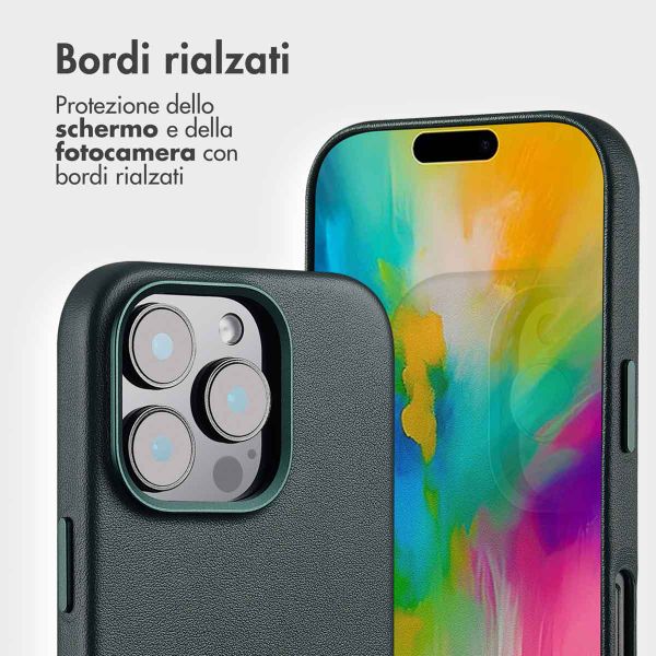 Accezz Cover in pelle 2 in 1 con MagSafe Apple iPhone 16 Pro Max - Cedar Green