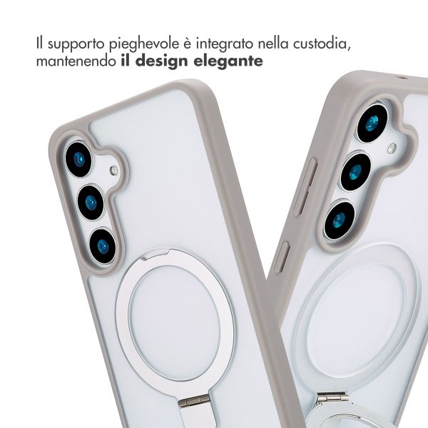 Accezz Cover con anello e supporto con MagSafe Samsung Galaxy S25 Plus - Grigio