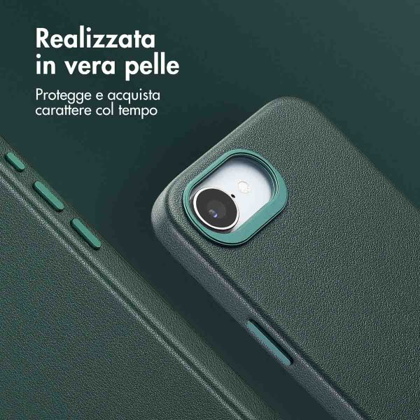 Accezz Cover in Pelle con MagSafe Apple iPhone 17e / 16e - Cedar Green