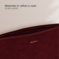 Selencia Cover per laptop in velluto a coste 13-14 pollici - Sleeve per laptop - Deep Burgundy