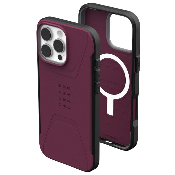 UAG Cover Posteriore Civilian con MagSafe Apple iPhone 16 Pro Max - Bordeaux