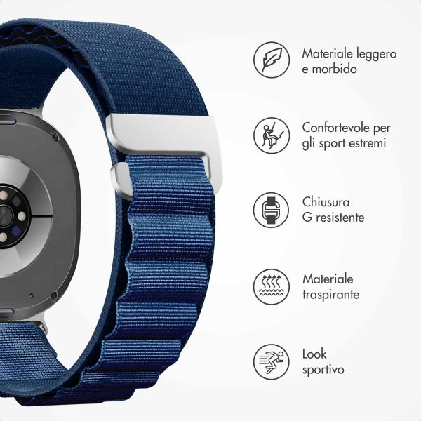 imoshion Cinturino in nylon Alpine Samsung Galaxy Watch 8 (40/44mm) / Classic (46mm) - Blu scuro