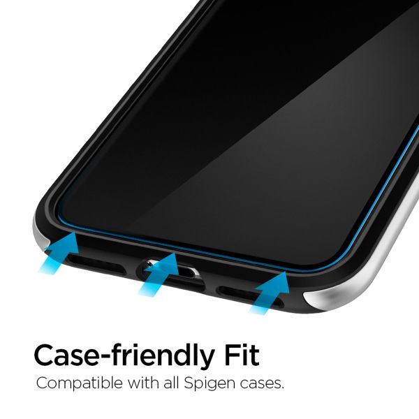 Spigen Vetro temperato GLAStR EZ Fit, confezione da 2 + Applicatore Apple iPhone 11 Pro / Xs / X