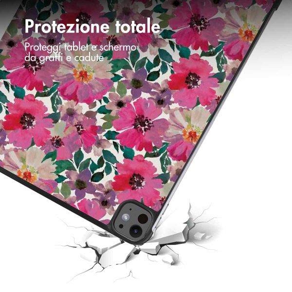 imoshion Cover Trifold Design Apple iPad Pro 13 (2025) M5 / (2024) M4 - Floral Water Color