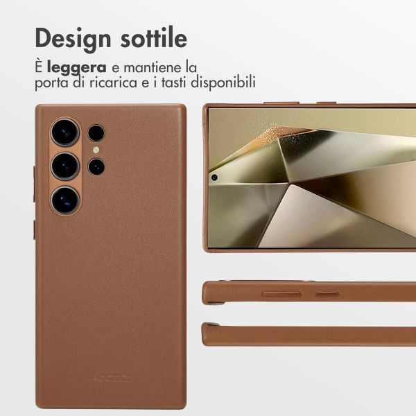 Accezz Cover in Pelle con MagSafe Samsung Galaxy S24 Ultra - Sienna Brown