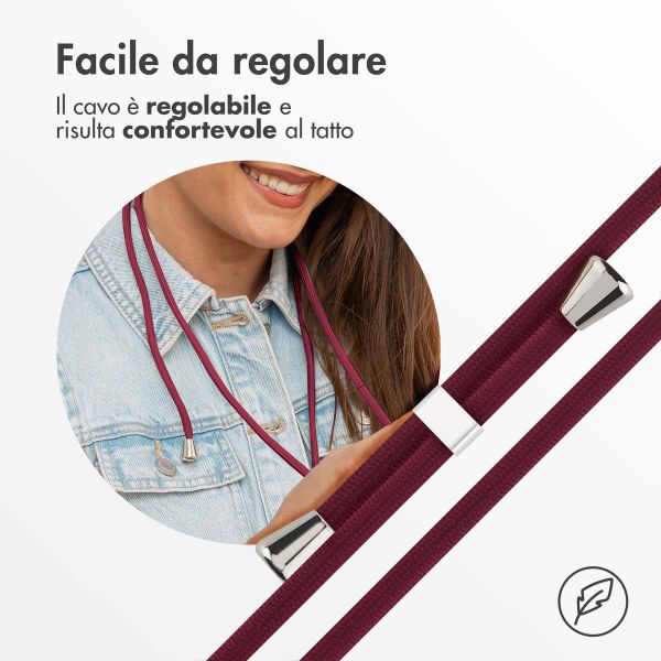 imoshion Cover in Silicone con Cordino Samsung Galaxy S24 Ultra - Rosso scuro