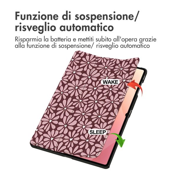 imoshion Cover Trifold Design Samsung Galaxy Tab S11 Ultra - Bloom Love Blush