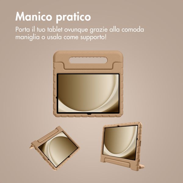 imoshion Cover Posteriore Kidsproof con Maniglia Samsung Galaxy Tab A11 Plus / A9 Plus - Beige
