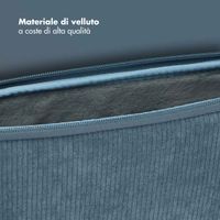Selencia Cover per laptop in velluto a coste 13-14 pollici - Sleeve per laptop - Slate Blue