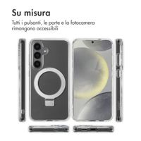 Accezz Cover con anello e supporto con MagSafe Samsung Galaxy S24 - Trasparente