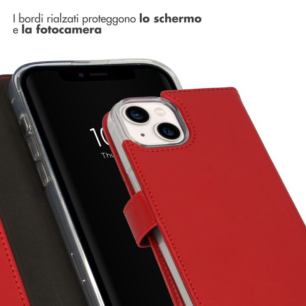 Selencia Cover a libro in vera pelle Apple iPhone 14 - Rosso
