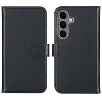 Selencia Cover a libro in vera pelle Samsung Galaxy S25 Plus - Nero
