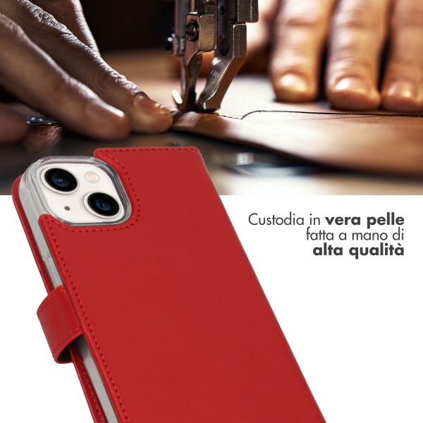 Selencia Cover a libro in vera pelle Apple iPhone 14 - Rosso