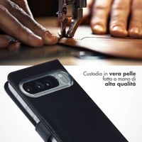 Selencia Cover a libro in vera pelle Google Pixel 10 Pro XL - Nero