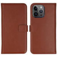 Selencia Cover a libro in vera pelle Apple iPhone 15 Pro Max - Marrone chiaro