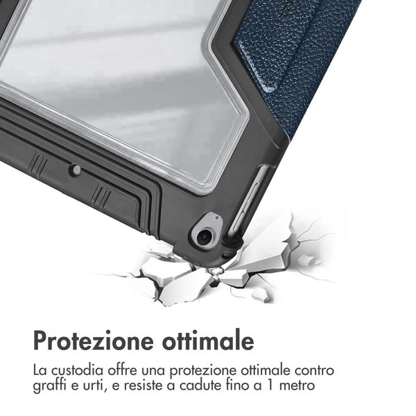 Accezz Libreria a tre ante robusta Apple iPad 11 (2025) 11 pollici A16 / iPad 10 (2022) 10.9 pollici - Blu scuro