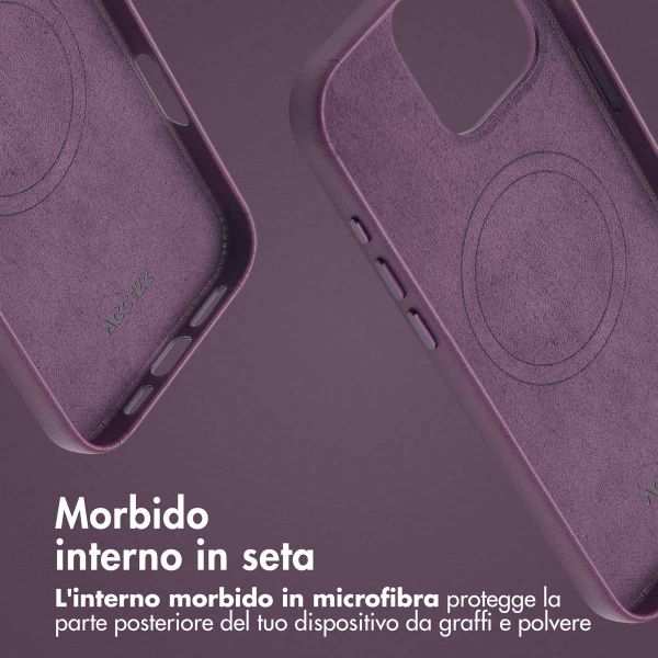 Accezz Cover in Pelle con MagSafe Apple iPhone 16 Pro Max - Heath Purple