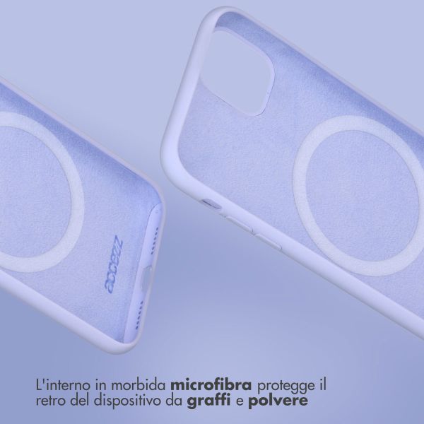 Accezz Cover in silicone liquido con MagSafe Apple iPhone 15 Pro Max - Viola