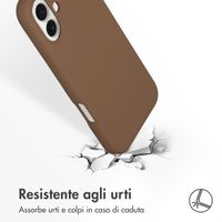 Accezz Cover in silicone liquido con MagSafe Apple iPhone 16 - Marrone chiaro