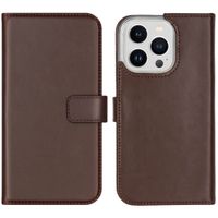 Selencia Cover a libro in vera pelle Apple iPhone 14 Pro - Marrone