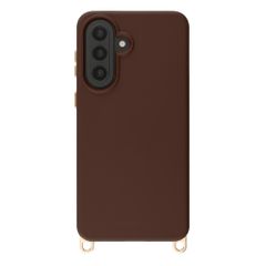 Selencia Cover posteriore Rivièra con MagSafe con ganci rimovibili Samsung Galaxy A57 (5G) - Choco Brown