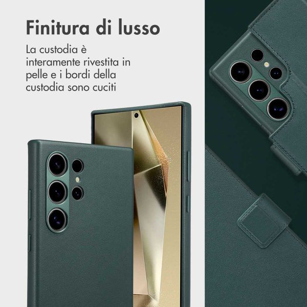 Accezz Cover in pelle 2 in 1 con MagSafe Samsung Galaxy S24 Ultra - Cedar Green