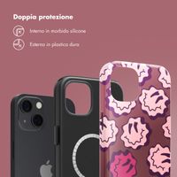 Selencia Cover posteriore Vivid con MagSafe Apple iPhone 13 - Wavy Smiley Pink