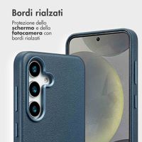 Accezz Cover in pelle 2 in 1 con MagSafe Samsung Galaxy S25 - Nightfall Blue