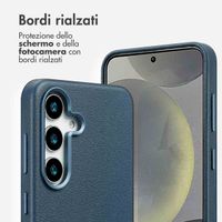 Accezz Cover in Pelle con MagSafe Samsung Galaxy S25 Plus - Nightfall Blue