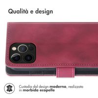 imoshion Cover a libro con Cordino Apple iPhone 12 (Pro) - Rosso