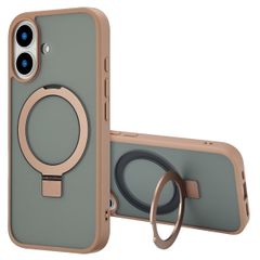 Accezz Cover con anello e supporto con MagSafe Apple iPhone 16 - Marrone