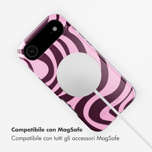 Selencia Cover posteriore Vivid con MagSafe Apple iPhone Air - Wavy Swirl Pink Plum