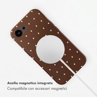Selencia Cover posteriore Vivid con MagSafe Apple iPhone 17e / 16e - Happy Dots Chocolate