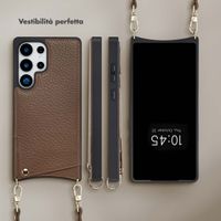 Selencia Cover per telefono Nova con cordino e portacarte Samsung Galaxy S25 Ultra - Mocha Brown