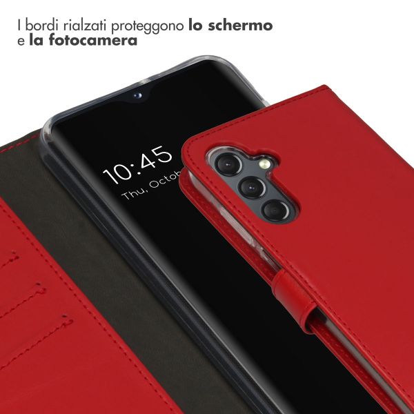 Selencia Cover a libro in vera pelle Samsung Galaxy A25 (5G) - Rosso