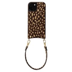 Selencia Nova cover posteriore in vera pelle con portacarte Apple iPhone 15 - Fawn Chic