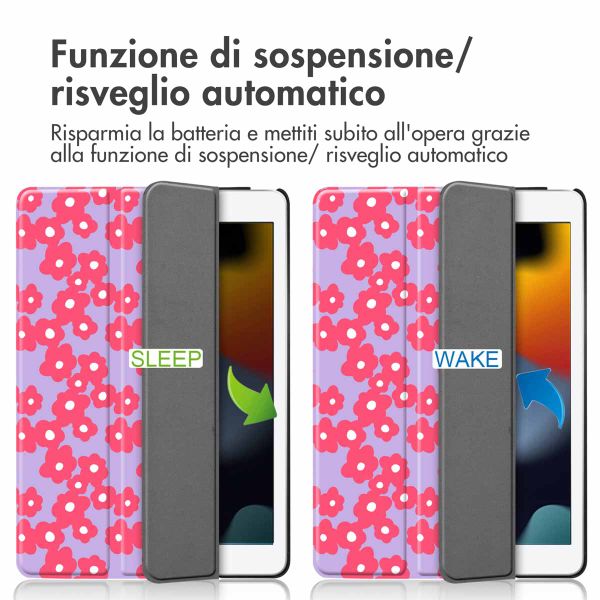 imoshion Cover Trifold Design Apple iPad 9 (2021) 10.2 pollici / iPad 8 (2020) 10.2 pollici / iPad 7 (2019) 10.2 pollici - Dusty Rose